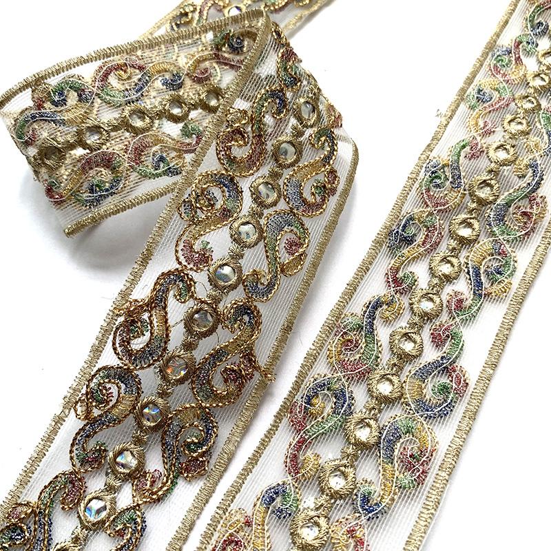 4m/13.12ft Each Pack Lace Sewing Embroidery Trims White Big Wide Ribbons Curtain Curve Accessory Handmade DIY Craft Flower Bra Dress Gowns Decoration