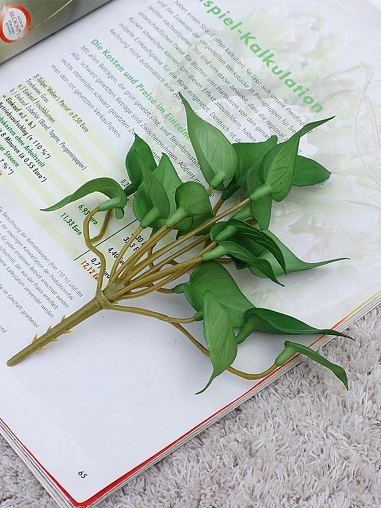 5Pcs Artificial Copper Coin Grass Artificial Plants Fake Green Plant Desktop Plants Bonsai for Home Office Decor