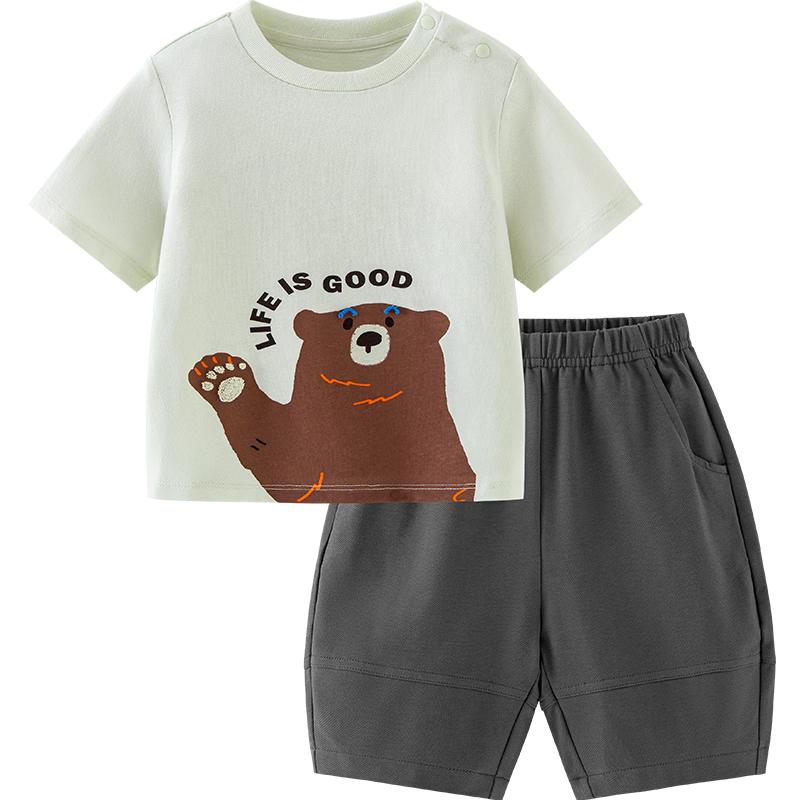 Minibala Kids  Artist Collab Sweat-Wicking T-shirt & Shorts Set 110