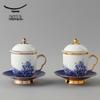 Auratic Sea Pearl Ceramic Lidded Tea Cup Set