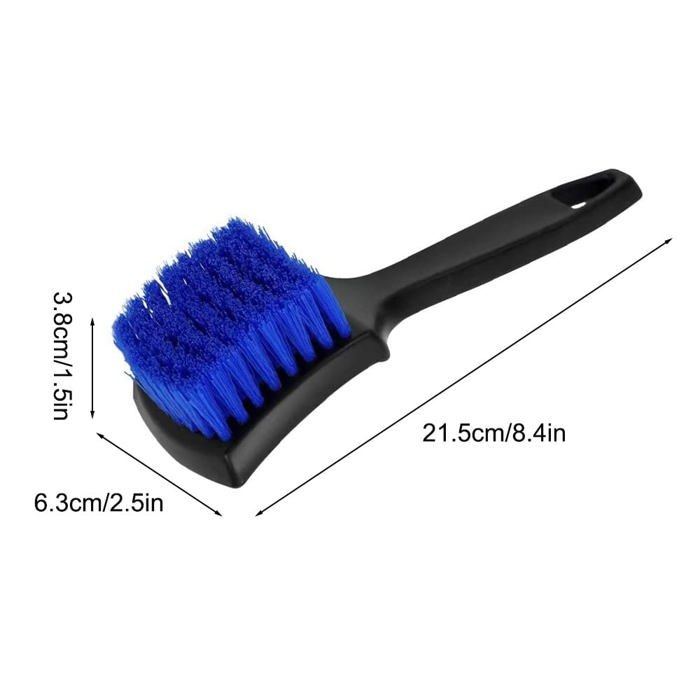 Brosse Lavage Pneus Voiture, Brosse Nettoyage Jantes Voiture avec des Poils Souples pour Nettoyer de Pneus de Roue Extérieure,Bleu