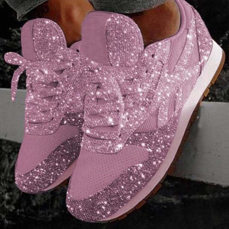 2020 new sequined women's shoes large size fashion sports and leisure single shoes women