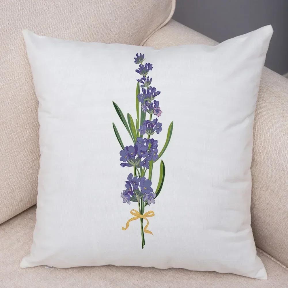 Lavender Letter Cushion Cover Sofa Home Car Decoration Living Room Bedroom Pillowcase 45X45Cm Pillowcase