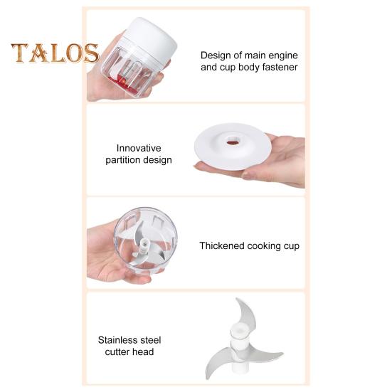 Elektrischer Knoblauchzerkleinerer, 250 ml, per USB wiederaufladbar, Mini-Gemüseprozessor mit magnetischem Sicherheitsschloss, Knoblauchzerkleinerer für kleine Küchen, Wohnmobile, Reisen und Camping