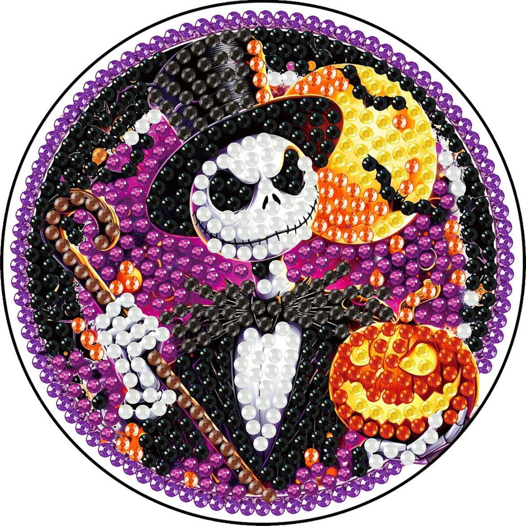8 Pieces/set Disneys The Nightmare Before Christmas Series Diamond Painted Coasters DIY Diamond Art Coasters 5D Full Diamond Diamond Coasters