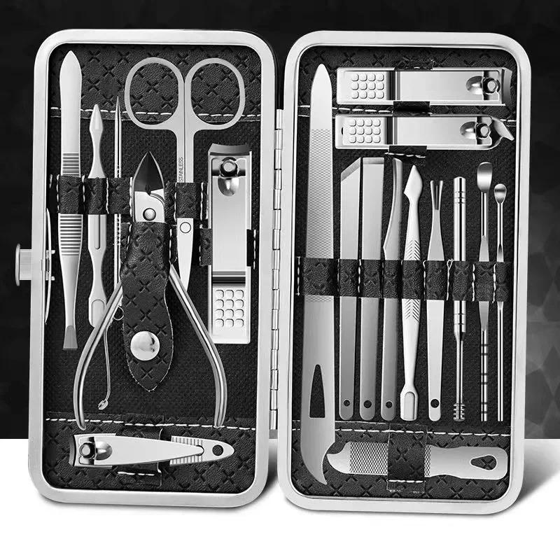 19-teiliges professionelles Nagelknipser-Set Nagelknipser Nagelhautschere Zange Stabile Maniküre-Pediküre-Werkzeuge für Männer und Frauen Reise