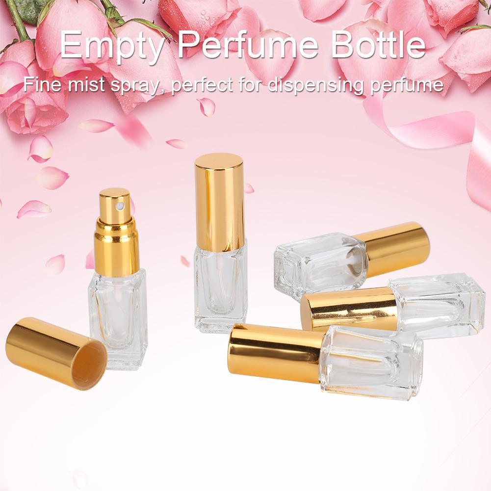 5ml Glass Empty Perfume Spray Bottle Refillable Travel Portable Perfume Atomizer(3mlGold Head )