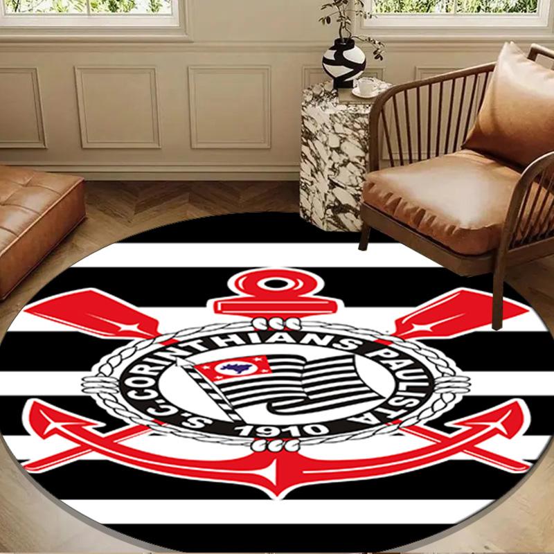 Football Club Emblem Round Rug for Livingroom,Bedroom, Palyroom, Chair Rug, Area rug, Circle Carpet, Large Size Fan Christmas gift