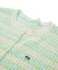 PENFIELD Striped Round Neck Boucle Ribbed Women'S Short Sleeve Cardigan Sky Blue_Fs2Nj04F