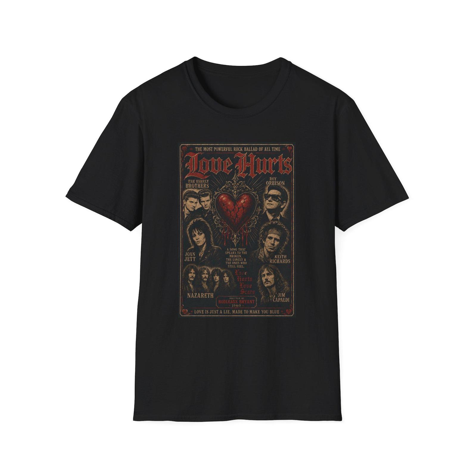 Love Hurts vintage rock T-Shirt | band poster style XL