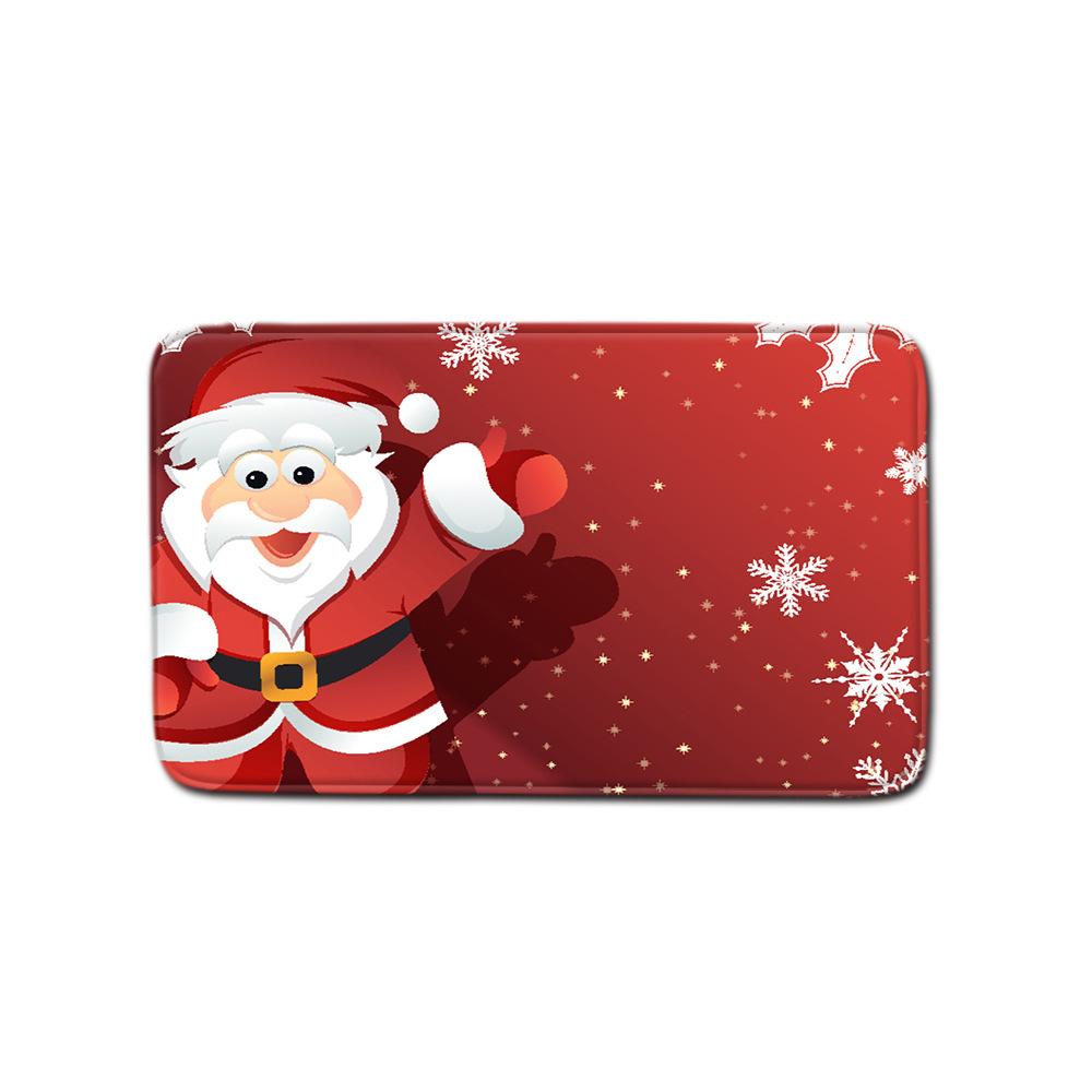 Christmas Toilet Seat Shower Curtain Four-Piece Printed Floor Mat Set Bathroom Floor Mat Bedroom Absorbent Door Mat Carpet