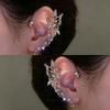 Women Butterfly Ear Cuff, Sparkling Crystal Elf Design, Non-Piercing Clip Style, Elegant Exquisite Daily Ear Accessories