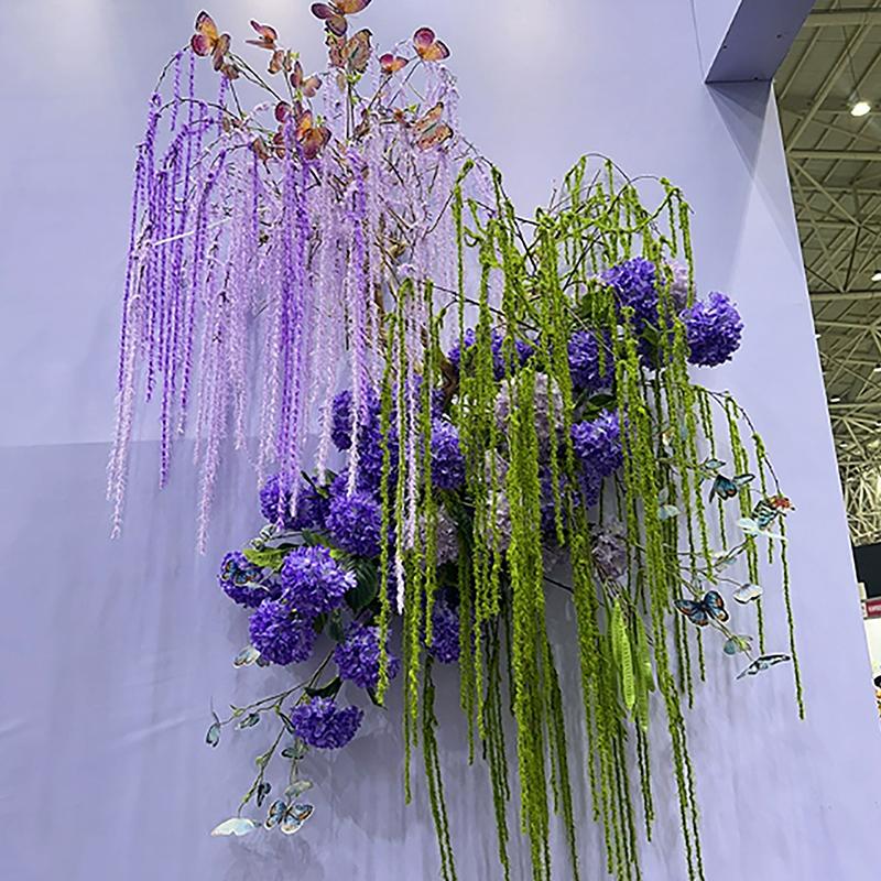 Simulation Green Plants Artificial Weeping Willow Vine Wall Ceiling Hanging Vine Plant Wedding Party Background Arrangement