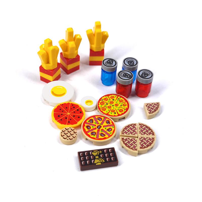 Small Particles Building Block Compatible Patchwork Food Assembly Bread Dessert Garden Street Scene