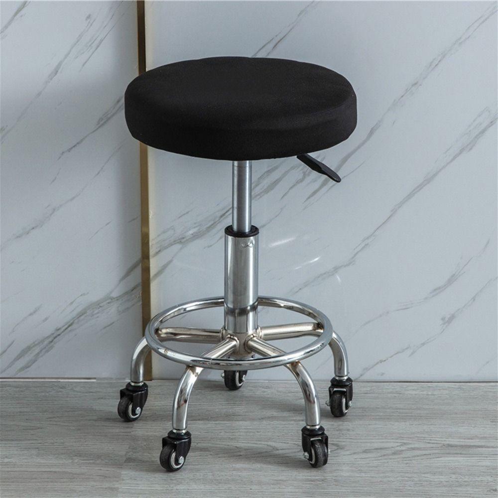 Chairs Accessories Elastic Round Chair Cover Solid Color Thickened Chair Cushion Cover Household Comfortable Bar Stool Sleeve