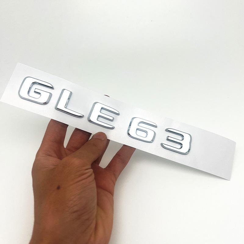 3D ABS Glänzend Schwarz GLE63S Plakette Emblem Auto Kotflügel Aufkleber V8 BITURBO 4MATIC Logo Silber Für Mercedes AMG GLE W167 Zubehör
