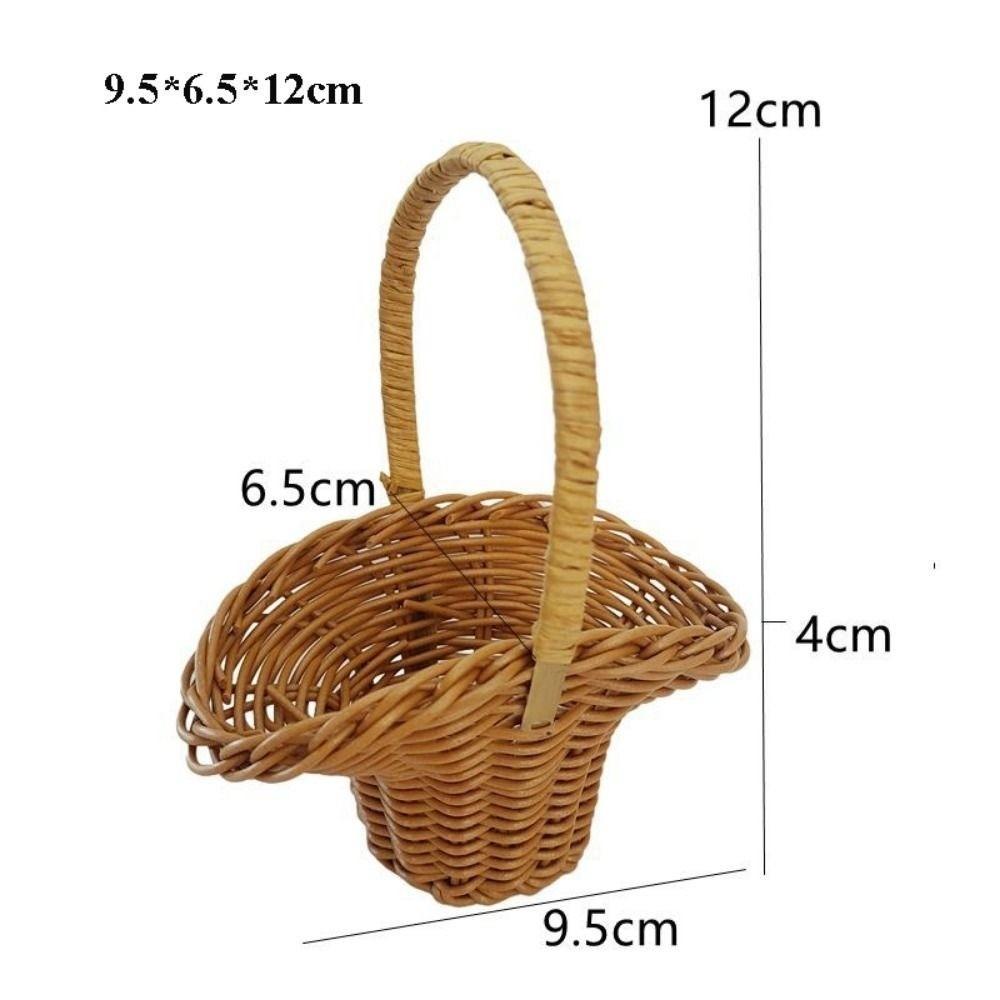with Handle Imitation Rattan Handhold Household Braid Storage Baskets Living Room Decoration
