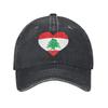Lebanon Flag Heart Accessories Baseball Caps Unisex Casual  Caps Hat Adjustable Trucker Hats Snapback Cap