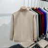 Men's Trendy High Neck Solid Color Winter Sweater - Casual Japanese Style Pullover Knitwear