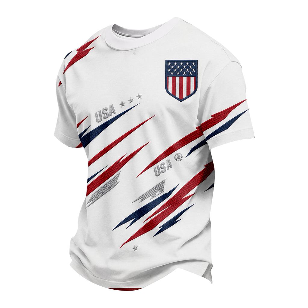 T-shirt Casual da Uomo con Stampa Calcio per Sport e Uso Quotidiano