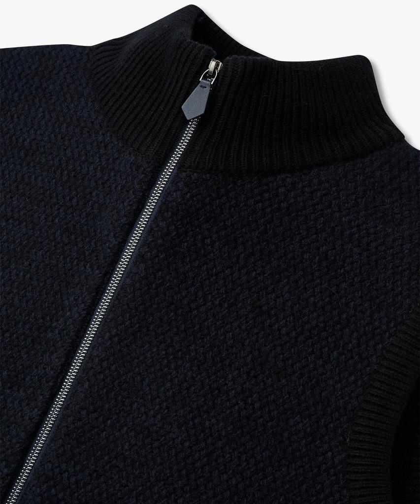 Man On The Boon Two-Way Zipper Textured Vest_Navy 4714313017