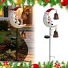 Weather Resistant Garden Path Lights Christmas Solar Stake Light, 3D Resin Santa Snowman Statue Yard Outdoor Decorations Crescent Moon LED Pathway