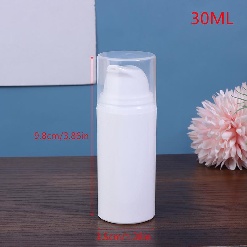 Kunststoff Reiseflaschen 15ml 30ml 50ml Weiß Airless Pumpe Creme Nachfüllbare Vakuum Lotion Flasche für Gel Make-up Kosmetik