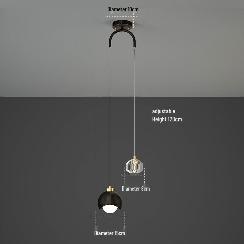 Luxury Crystal Bedside Hanging Lamp: Modern High-End Design for Bedroom or TV Wall