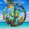 Acrylic Window Decoration Pendant Stained Cat On Desk Panel Decor Indoor Outdoor Garden Decor Or Housewarming Gift