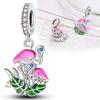 Charm Bead Charms Copper Plated Flamingo Parentchild Green Leaf Pendants Compatible With Authentic Ideal For Women Jewellery Do It Yourself Making Gi