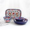 Japanese-Style Ceramic Tableware Set, Cute Strawberry Household Rice Bowl, Deep Plate, Vegetable Plate, Soup Cup, Mug, Bowl Set.