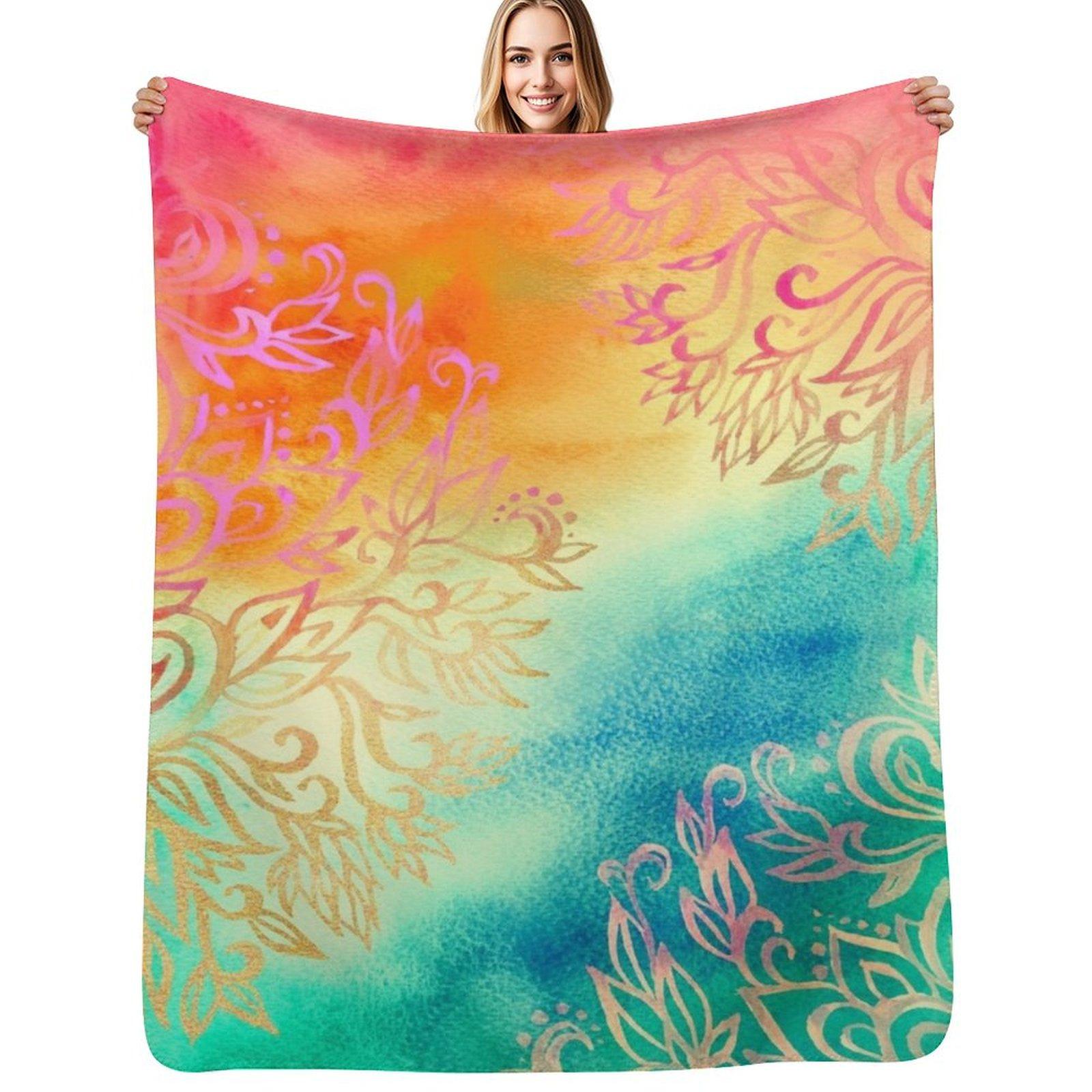 

Watercolor Wonderland Throw Blanket Warm Plush Fuzzy Blanket for Living Room 102x76cm(40x30in)