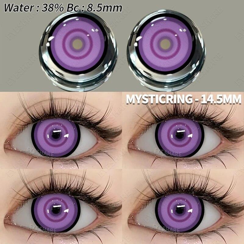 AMARA 1 Paar violette Linsen für Augen, farbige Kontaktlinsen, Anime-farbige Linse, violette Pupillen für Frauen, Y2K-Linsen für natürliche Augen