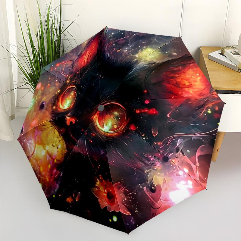 

1pc Magical Fireworks Fantasy Cat Umbrella Automatic Opening & Closing, Foldable Design, Outdoor, Festival Gift for Fans, Travelers, Daily Use.C0
