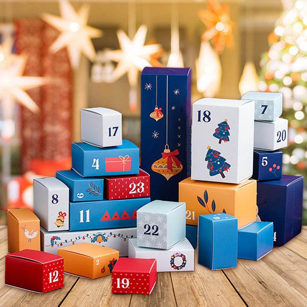 24pcs Empty Christmas Advent Calendar Boxes 24 Days Countdown To Xmas Gift Boxes 24 Days Christmas Countdown Calendar Boxes