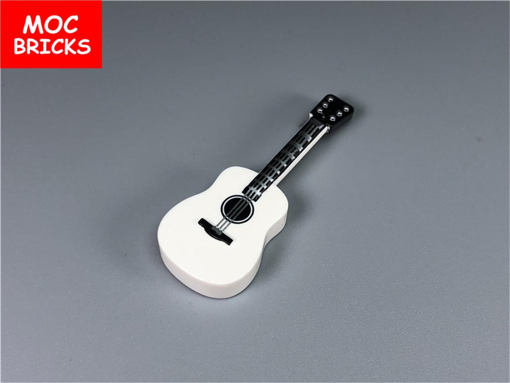 10pcs/lot MOC Bricks Utensil Saxophone Bass Guitar suona Instrument 13808 Music Building Blocks DIY Dolls Toys Kids Gifts
