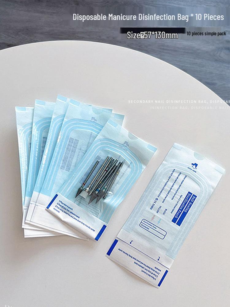 Self-Sealing Disposable Sterilization Bags for Nail Salons - Multi-Size Hygiene Tool Storage
