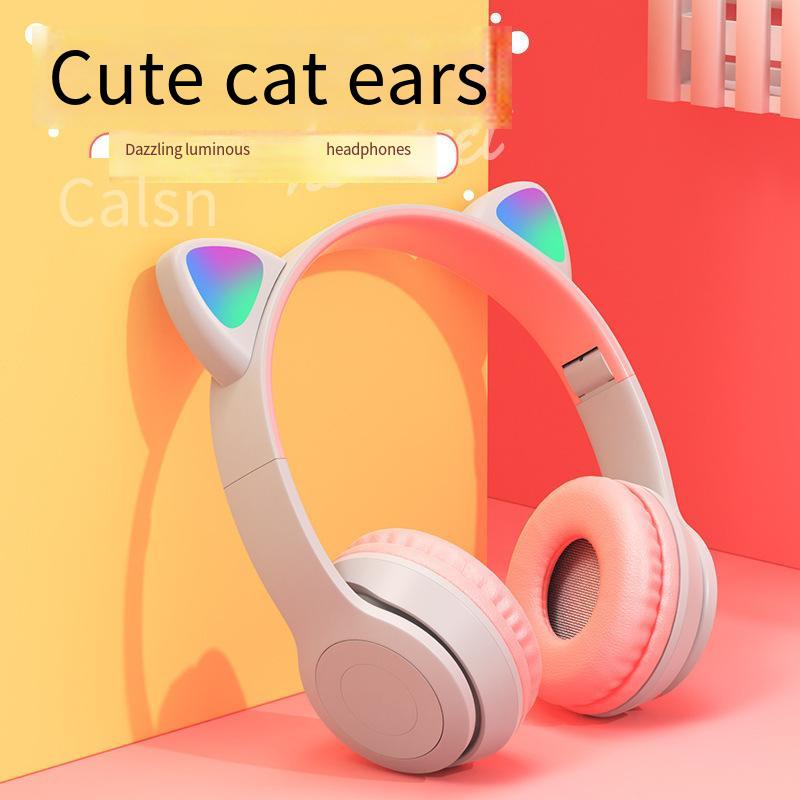 Children S Headphones Cat Ear Wireless Foldable Design