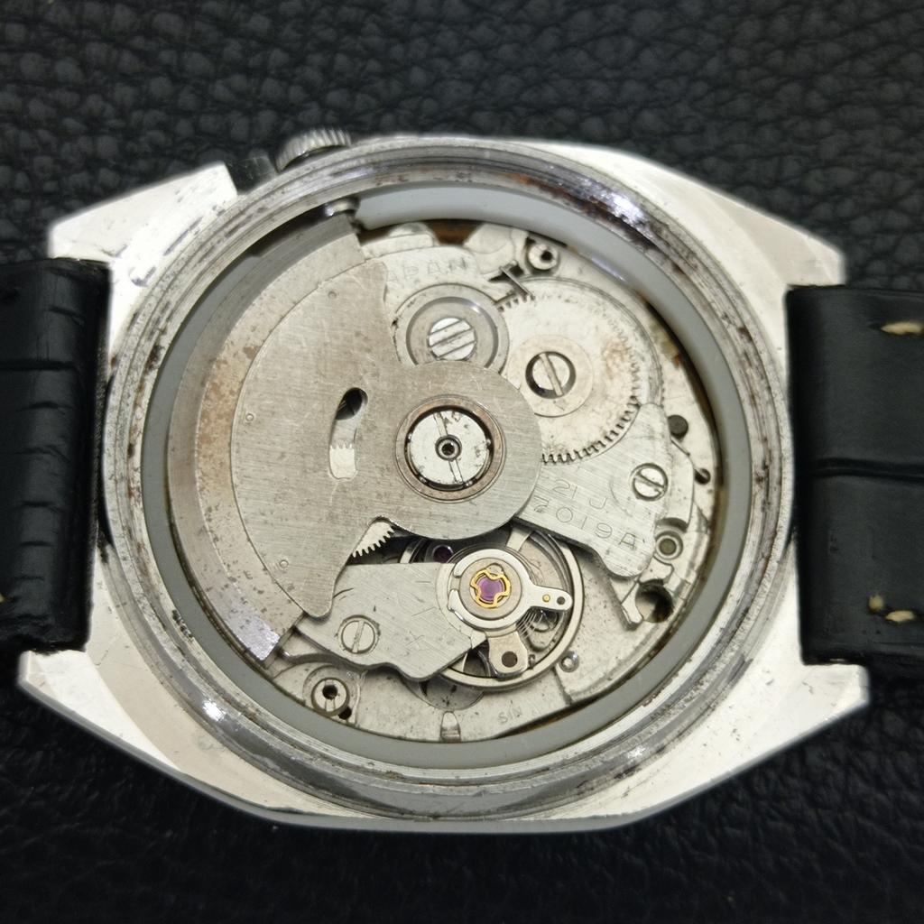 JAPAN VINTAGE SEIKO 5 AUTOMATIC 7019A MENS ARABIC WHITE DIAL WATCH A702441-5
