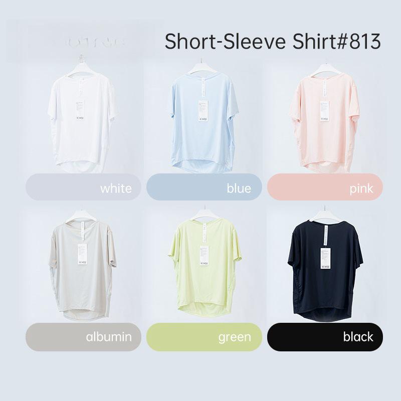 Damen Sommer Eisiges Nylon Yoga Top - Sonnenschutz, Atmungsaktiv, Hohe Elastizität, Lockere Passform, Bequemer Kurzarm für Fitness