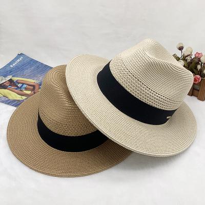 New Panama Straw Hat Top Hat Sunshade Sun Protection Beach Hat Men and Women Summer Jazz Hat Tide