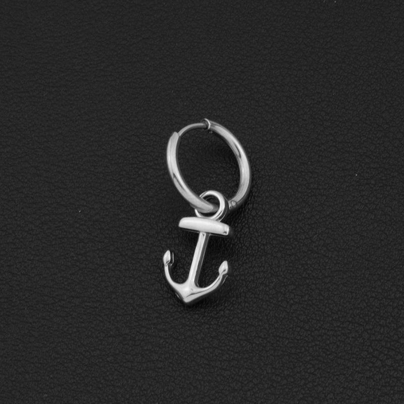 Anchor Stainless Steel Earrings Niche Light Luxury Personality Accessories Premium Anchor Titanium Steel Men's and Women's Ear Buckles