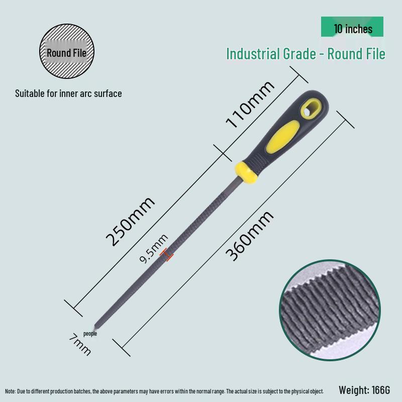 Half-Round Triangle Flat Steel File Set for Woodworking & Metal Grinding, Coarse/Medium/Fine Teeth