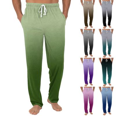 Calças casuais de bolso sólido de malha lisa masculina Calças de pijama para casa