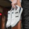Men Black Shoes  New Lace-up Thick Sole Casual Sneakers Versatile Leather Muffin Shoes Elevated Male Board Footwear