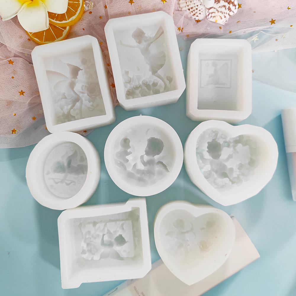 Retro Praying Angel Garden Fairy Silicone Mold for Soap, Candle, or Plaster Epoxy