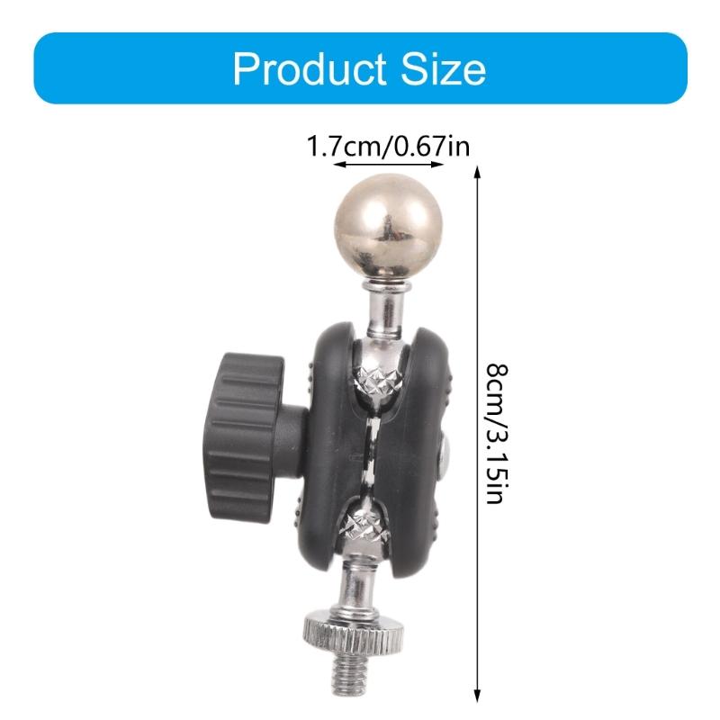 2Pcs/pack 17mm Ball Head To 1/4 Inch Male Thread Adapter For Camera Tripods Phone Mount With 360 Rotation