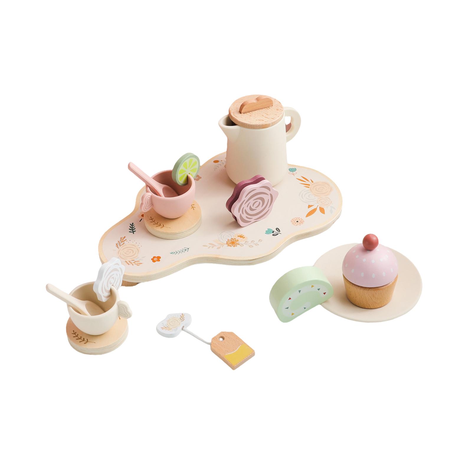 

Afternoon Tea Party Serving Tray with Food Developmental Children Tea Party Set for Preschool Boy Girls Children Birthday Gift