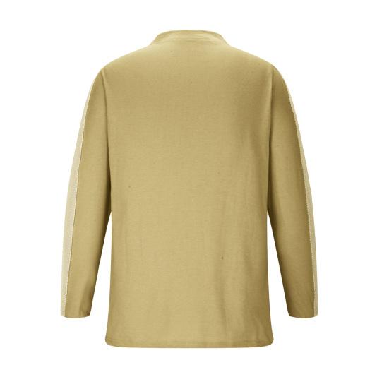thumbnail image 2 of PARKLEES Men's Retro Cotton Like Linen Long Sleeve Lace Up Shirts Medieval Pirate Halloween Costume Pppa275 Khaki Xxl 2 of 10