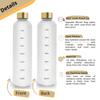 Healthywish Water Bottle with Time Marker, 1 Liter, 1000ml, Slim and Stylish, Clear Water Bottle (White)